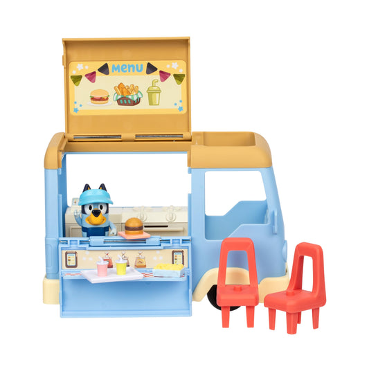 Bluey Let’s Play Chef Food Truck Playset, Convertible Food Truck Toy with 3” Articulated Apron Figure, Play Restaurant for Kids of Ages 3+
