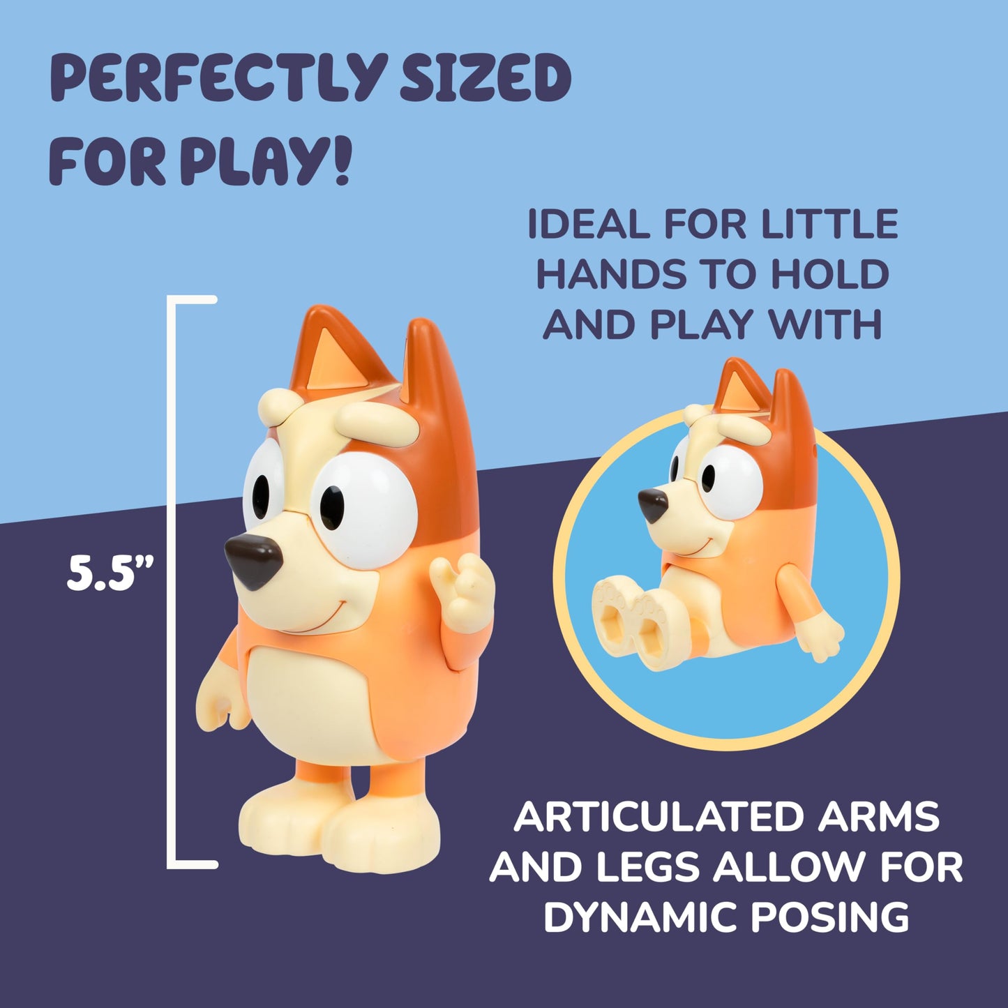 Bluey Talking Toy Chat Mates Playset, Articulated, Talking Kids Toy with 10 Iconic Phrases, Interactive Play Toys Figures Set for Kids, Ages 3+
