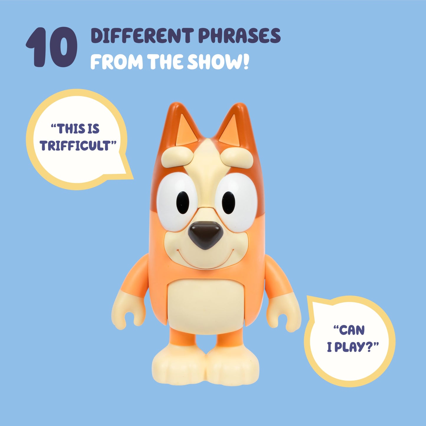 Bluey Talking Toy Chat Mates Playset, Articulated, Talking Kids Toy with 10 Iconic Phrases, Interactive Play Toys Figures Set for Kids, Ages 3+