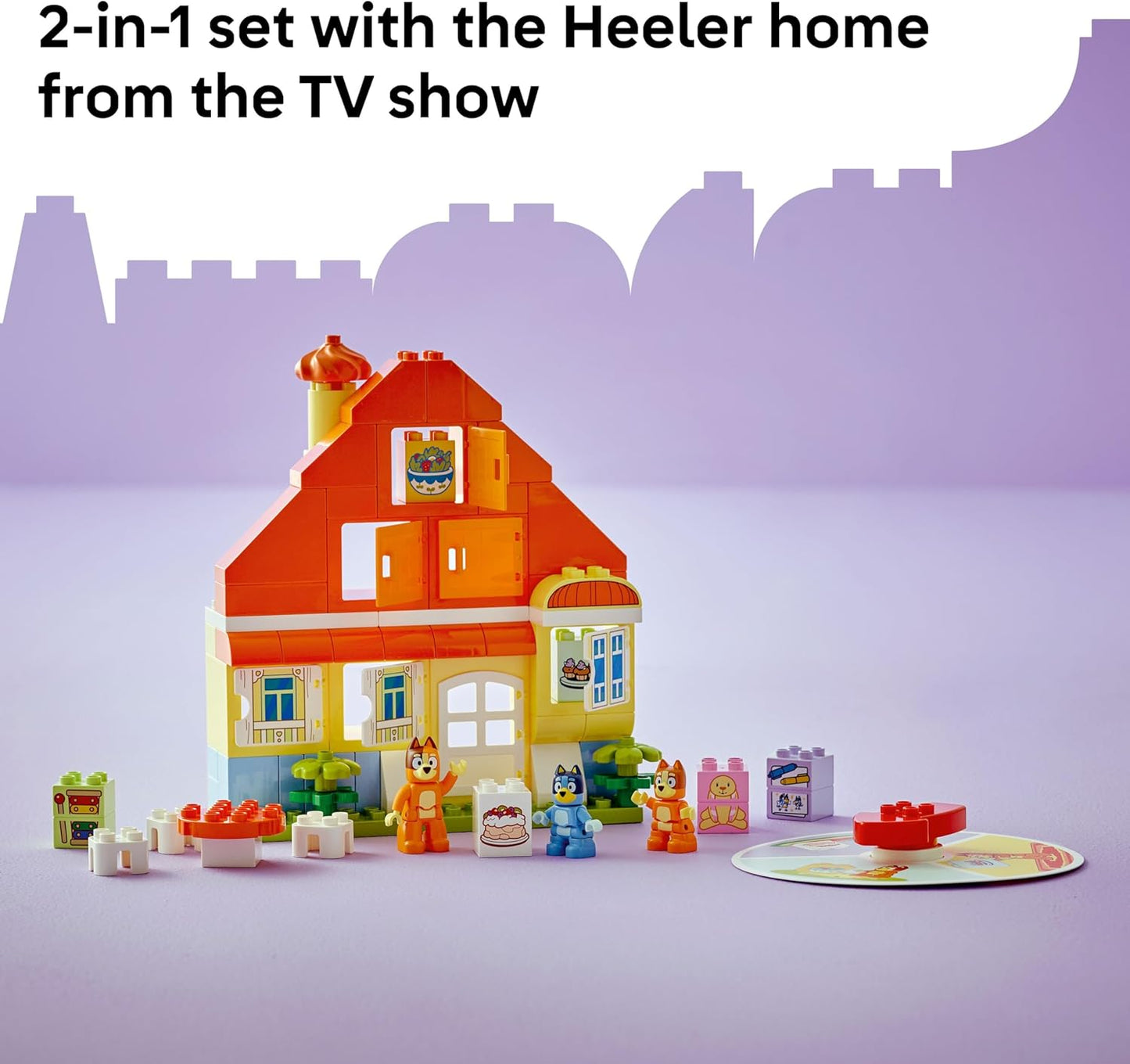 LEGO DUPLO Bluey: Bluey’s Family House with Memory Game - Toddler Toy for Kids Ages 3+ - Memory Game Playset Includes Bluey Figure - Preschool Toy Gift Idea for 3 Year Old Girls and Boys - 10459