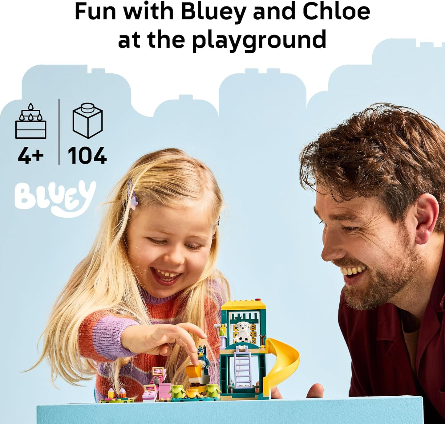 LEGO Bluey Playground Fun with Bluey and Chloe Sensory Building Blocks - Preschool Pretend Play & Learning Toys for Kids - 4 Year Old Girl & Boy Birthday Gifts - 11201
