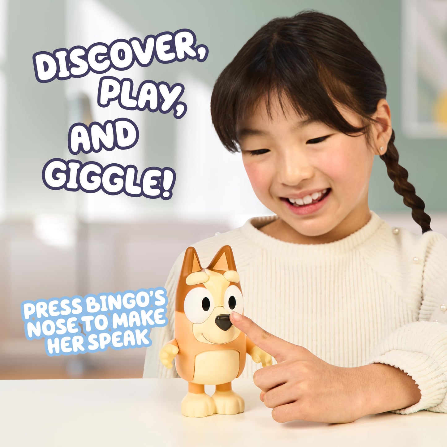 Bluey Talking Toy Chat Mates Playset, Articulated, Talking Kids Toy with 10 Iconic Phrases, Interactive Play Toys Figures Set for Kids, Ages 3+