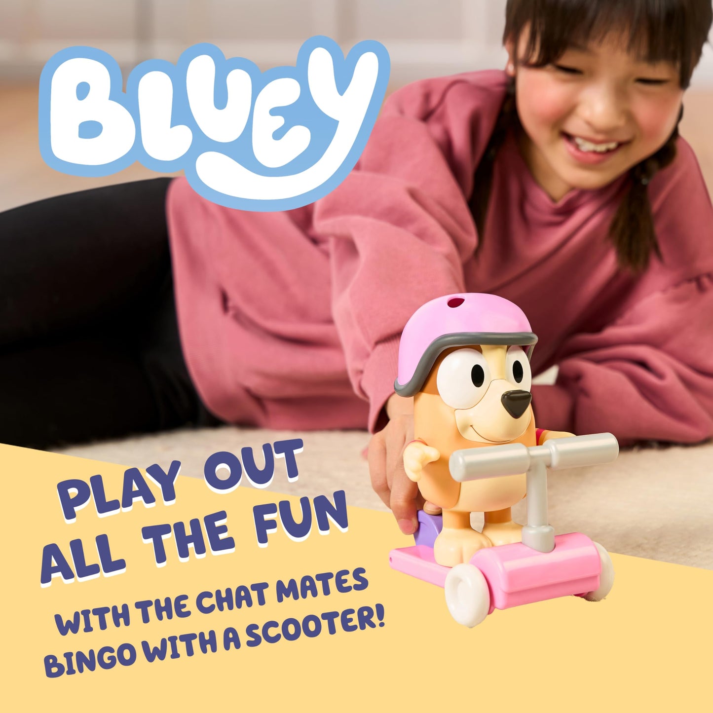 Bluey Talking Toy Chat Mates Playset, Articulated, Talking Kids Toy with 10 Iconic Phrases, Interactive Play Toys Figures Set for Kids, Ages 3+